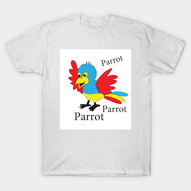 Cartoon funny parrot T-Shirt by sonaart